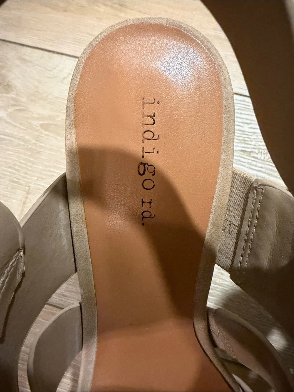 Women's Taupe Crossband Wedge Sandals with Ankle Strap